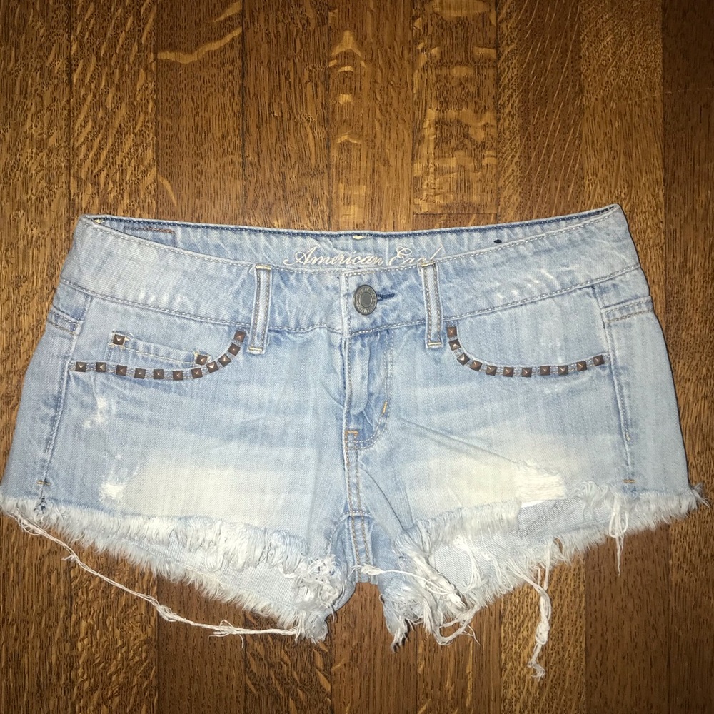 American Eagle Distressed Shorty Shorts, Size 2